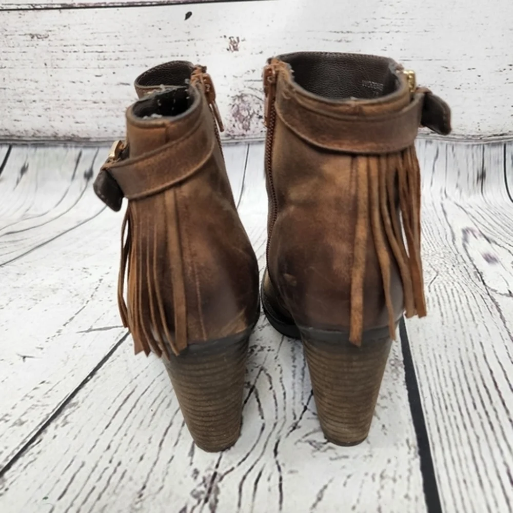 Steve Madden Woodmeer Cognac‎ Fringed Booties